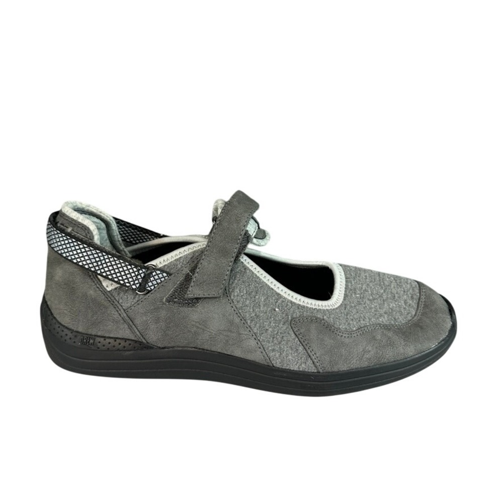 Drew Womens Mary Jane Grey Comfort Shoes Orthotic Strap Flat Modified Sole 9M